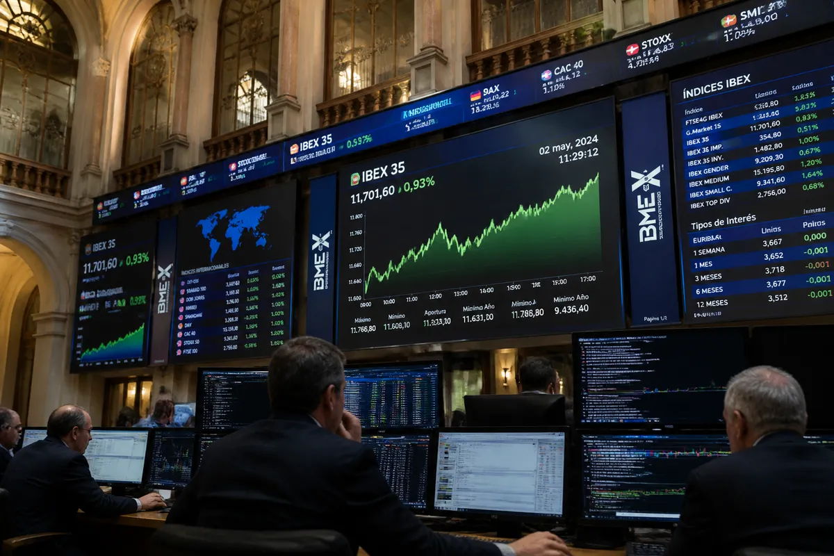 El Ibex 35 cierra por encima de los 19.000 puntos por primera vez en su historia