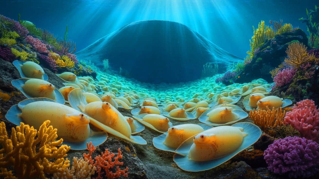 Descubre cómo un volcán submarino revela secretos biológicos inimaginables: ¡un millón de huevos gigantes en el fondo del océano!